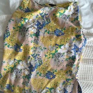 Jcrew floral silk skirt